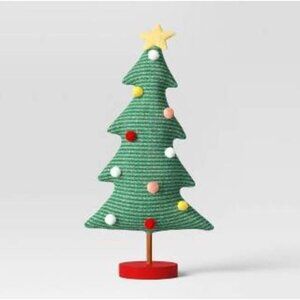 2023 Target 12.75" Fabric Christmas Tree Sculpture with Pom Poms - Wondershop™ G